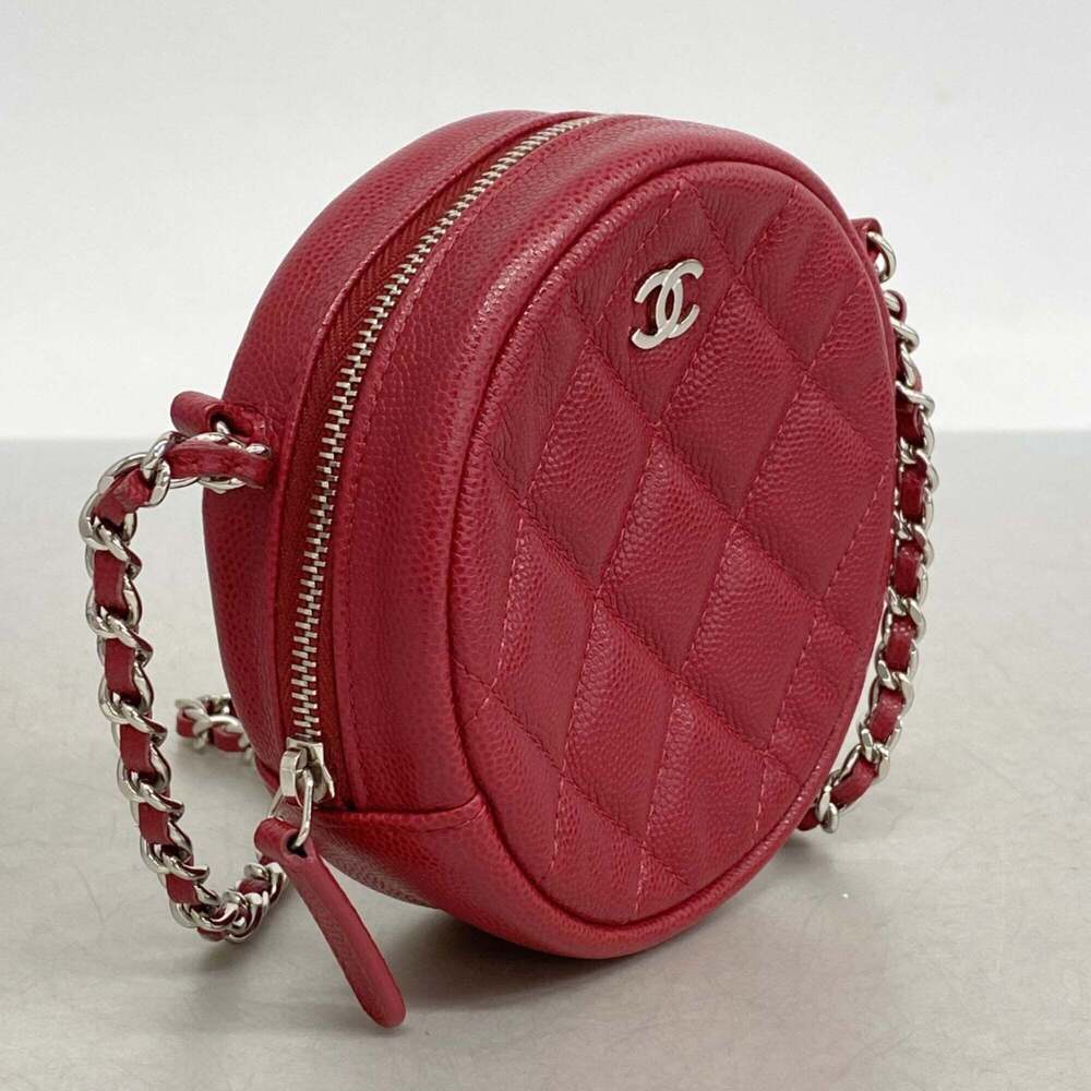 CHANEL Red Caviar Leather Shoulder Bag - Picture 2 of 9